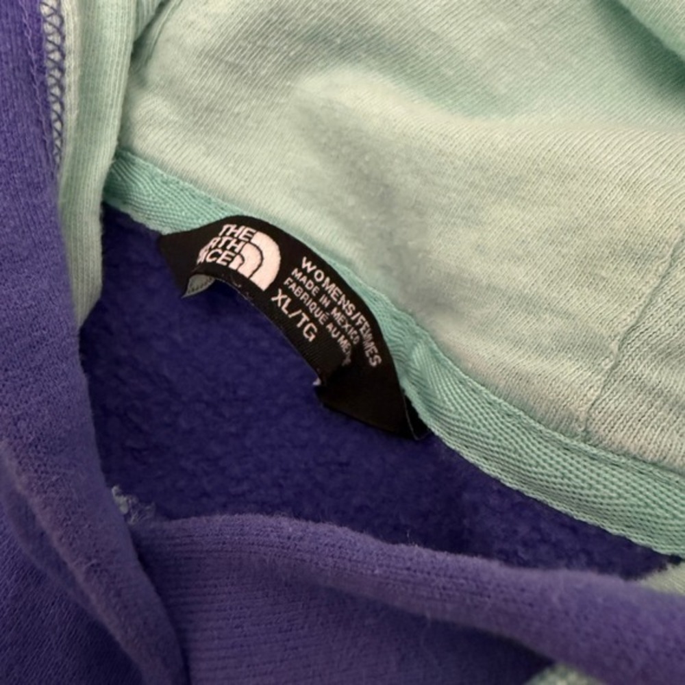 The North Face Half Dome Purple Cotton Blend‎ Fleece Hoodie Womens XL - Picture 3 of 5